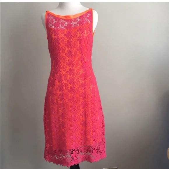 chinese dress ladies Lace Applique Midi Dress  Elie Tahari